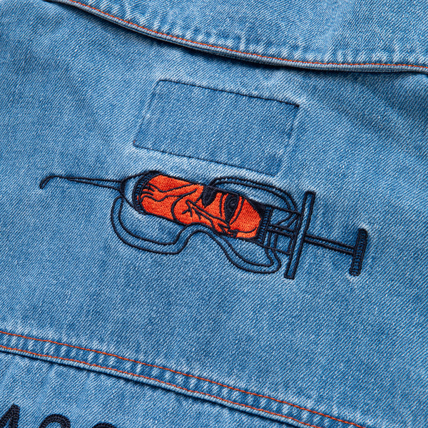 VACCINE GET INJECTED DENIM JACKET