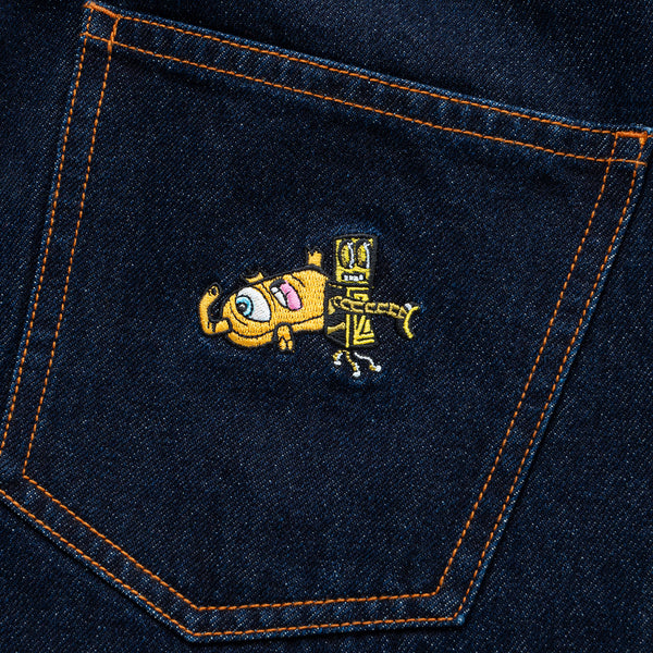 ROBOT & SECT LOOSE STRAIGHT DENIM PANTS