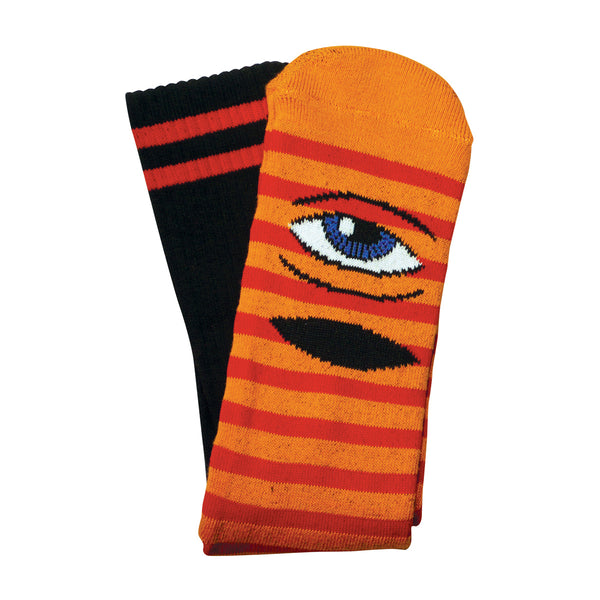 TM SECT EYE STRIPE SOCKS  - ORANGE/ RED