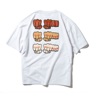 (BIG SIZE) 3 COLOR FIST EMBROIDERY SS TEE