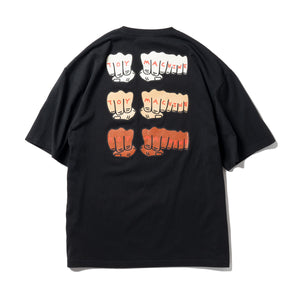 (BIG SIZE) 3 COLOR FIST EMBROIDERY SS TEE