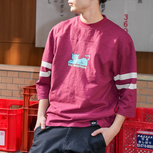 DEVIL CAT SQUARE SLUB YARN 3/4 SLEEVE TEE