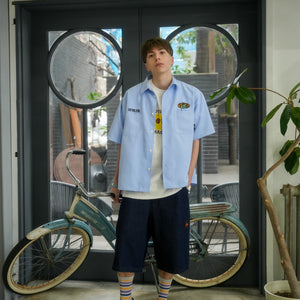 HELLO SECT STRIPE WORK SHIRTS