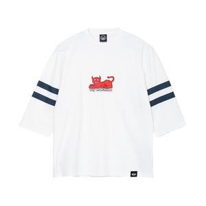 DEVIL CAT SQUARE SLUB YARN 3/4 SLEEVE TEE