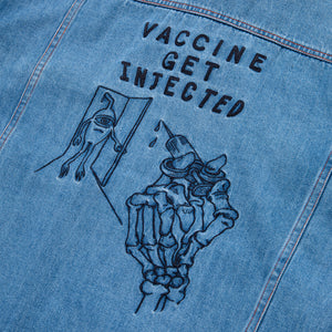 VACCINE GET INJECTED DENIM JACKET