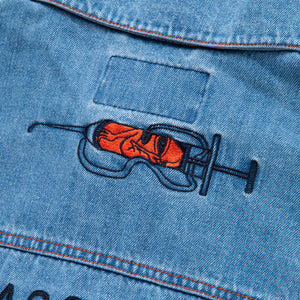 VACCINE GET INJECTED DENIM JACKET