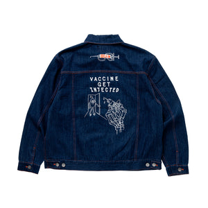 VACCINE GET INJECTED DENIM JACKET