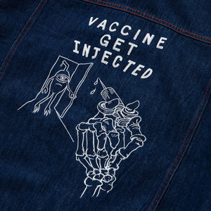 VACCINE GET INJECTED DENIM JACKET